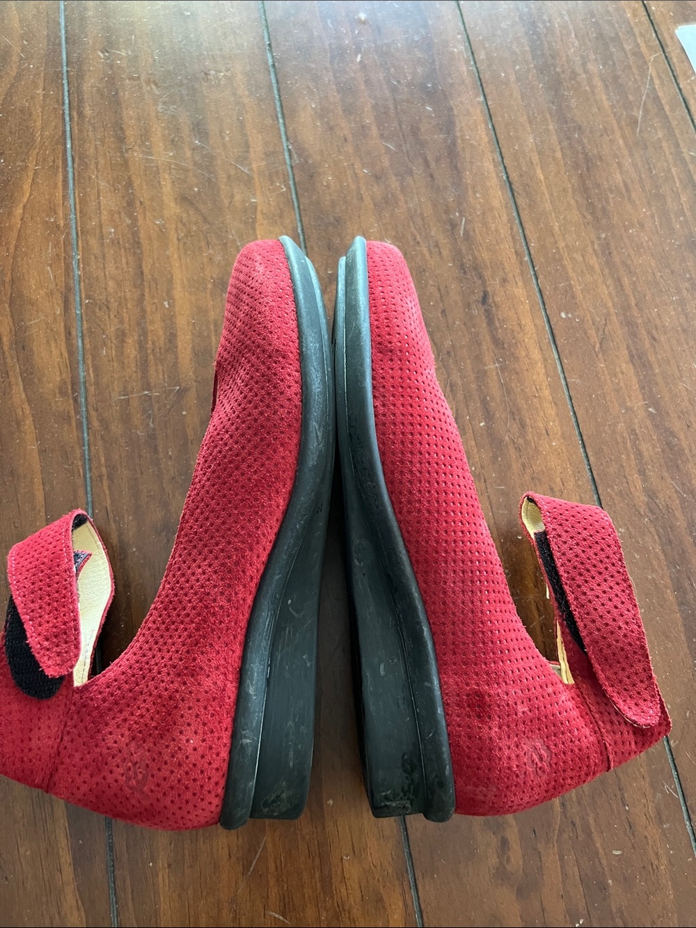 Loints of Holland Red Suede Mary Jane Flats with Ankle Strap (sz 37) - Picture 2 of 12